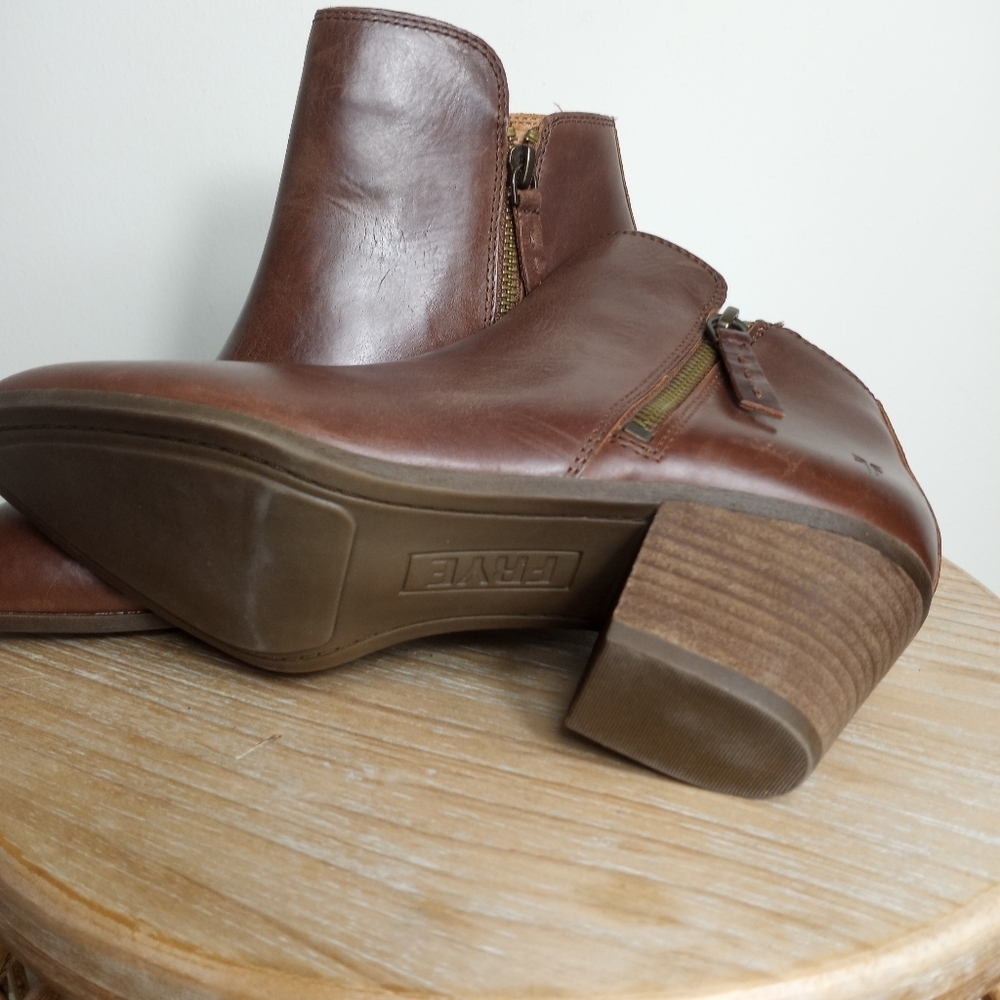 FRYE Judith leather double zip ankle boots - Picture 4 of 11